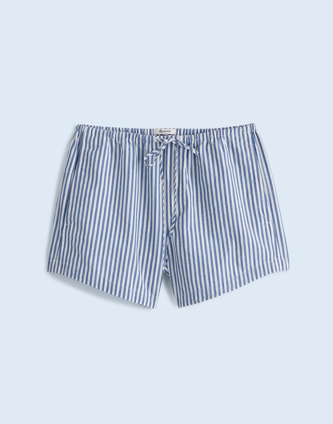 Drawstring High-Rise Mid-Length Shorts in Poplin | Madewell