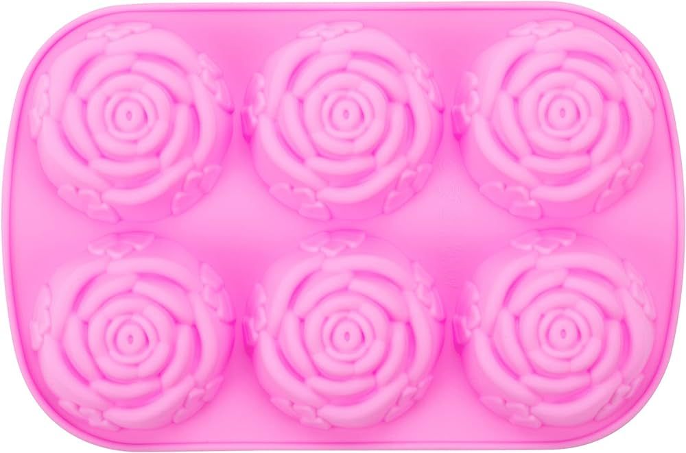 MOTZU 6 Cavity Rose Flower Silicone Ice Cube Candy Chocolate Cake Cookie Cupcake Baking Soap Moul... | Amazon (CA)