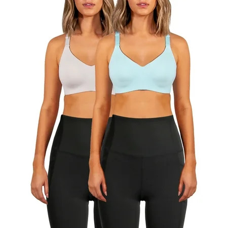 Avia Wireless Sports Bra for Women High Support XS-3XL 2-Pack | Walmart (US)