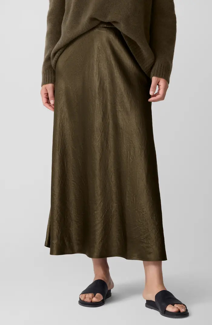 Crinkle Satin Bias Skirt | Nordstrom