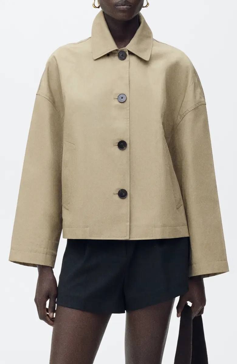 MANGO Collared Cotton Jacket | Nordstrom | Nordstrom