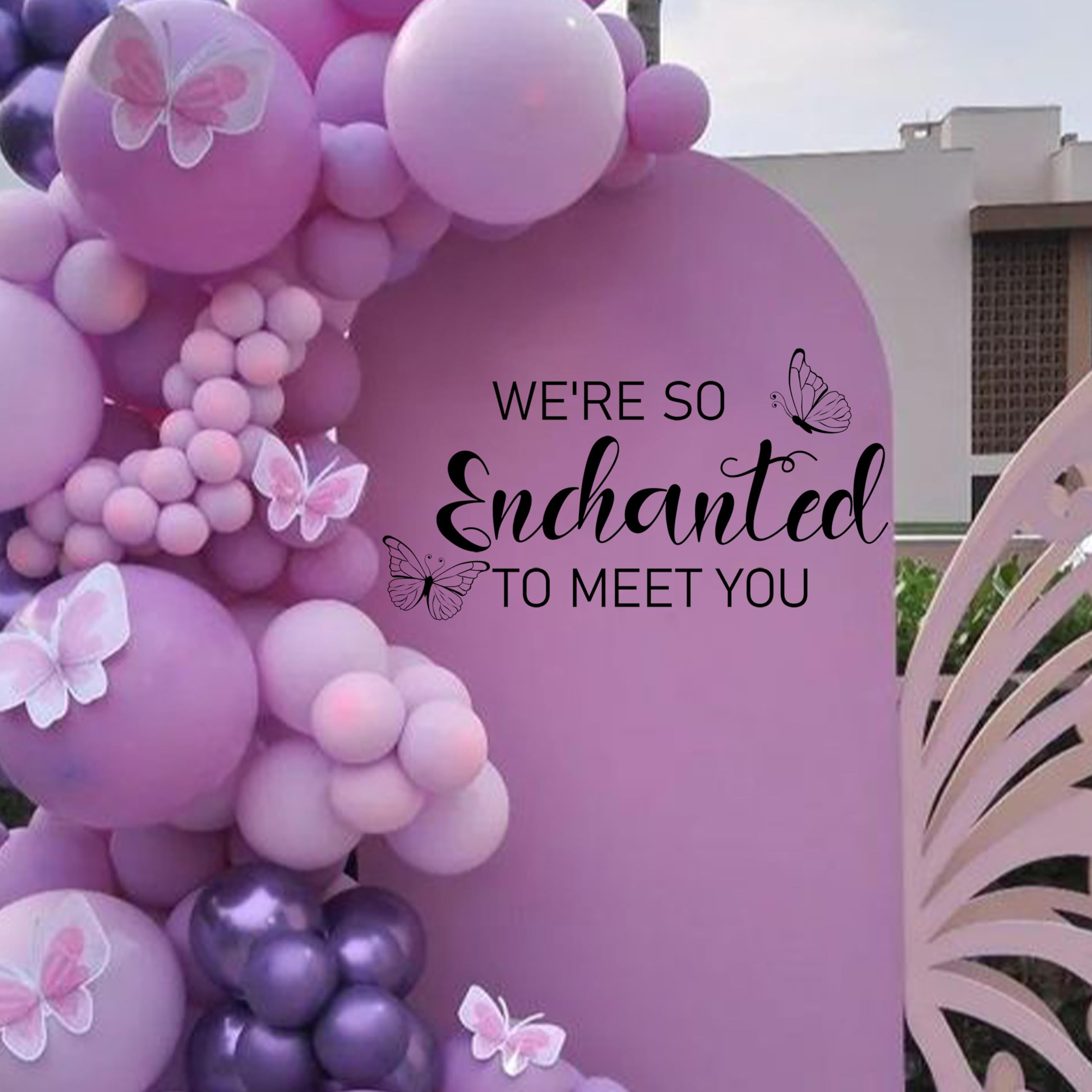 We're So Enchanted to Meet You Baby Shower Decal Sign - Gender Reveal Sign Decal, Butterfly Theme... | Amazon (US)