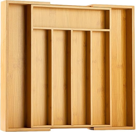 Bellsal Silverware Organizer Kitchen Drawer Organizer Expandable Bamboo Utensil Holder Cutlery Tr... | Amazon (US)