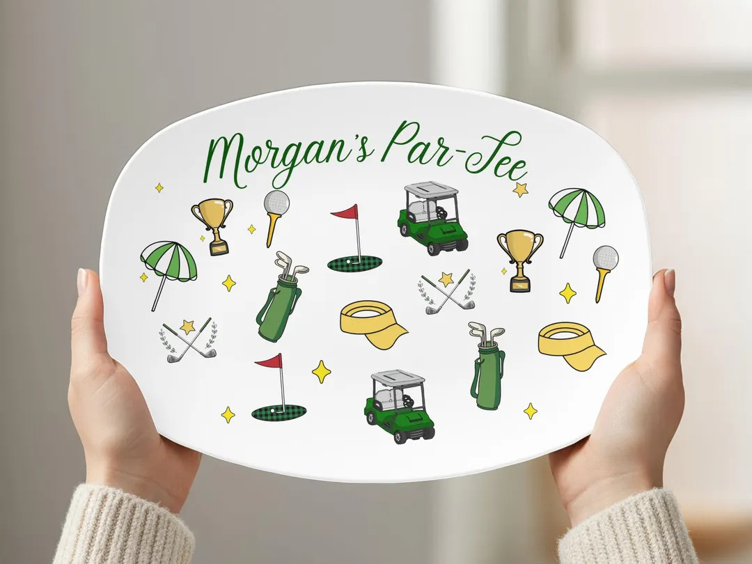 Personalized Golf Platter, Par-Tee Serving Tray, Golf Party Decor, Unbreakable | Etsy (US)