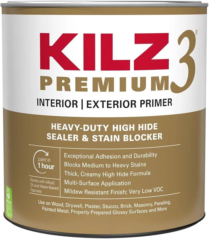 KILZ 3 Premium Primer, Interior/Exterior, 1 Quart | Amazon (US)
