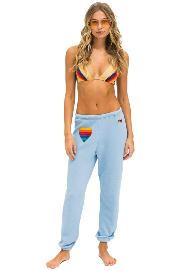 RAINBOW HEART STITCH SWEATPANTS - ICE | Aviator Nation