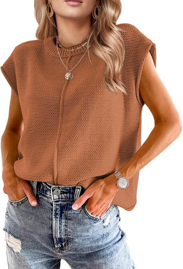 Womens Fall Sweater Vest Tops Western Short Sleeve Casual Shirts | Amazon (US)