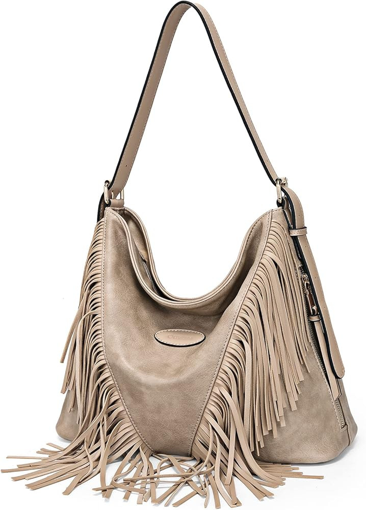 Shoulder Bags for Women Crossbody Bags Hobo Fringe Handbag Purse Satchel Tassel Bag Large Multi P... | Amazon (US)