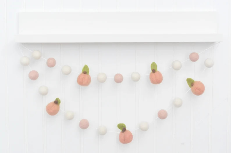 Sweet as a Peach Garland Summer Mantel Decorations Birthday Party Banner Blush and Ivory Felt Bal... | Etsy (US)