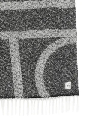 TOTEME Monogram Jacquard Scarf | Black | FARFETCH AU | Farfetch Global