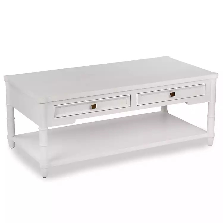 New! Genevieve White Wood Coffee Table | Kirklands