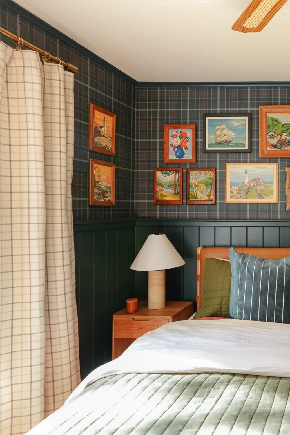 Layered bedding, patterns and lighting makes for an extra cozy bedroom 😴 🛏️ Read more about our guest bedroom design and renovation on the blog! 

 #LTKHoliday #LTKSeasonal #LTKHome