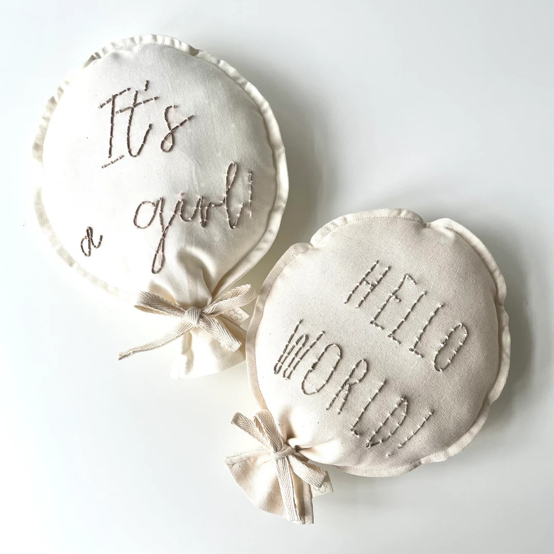 Handmade Baby Announcement Balloon: Newborn Photo Prop, Hello World Decor | Etsy (US)