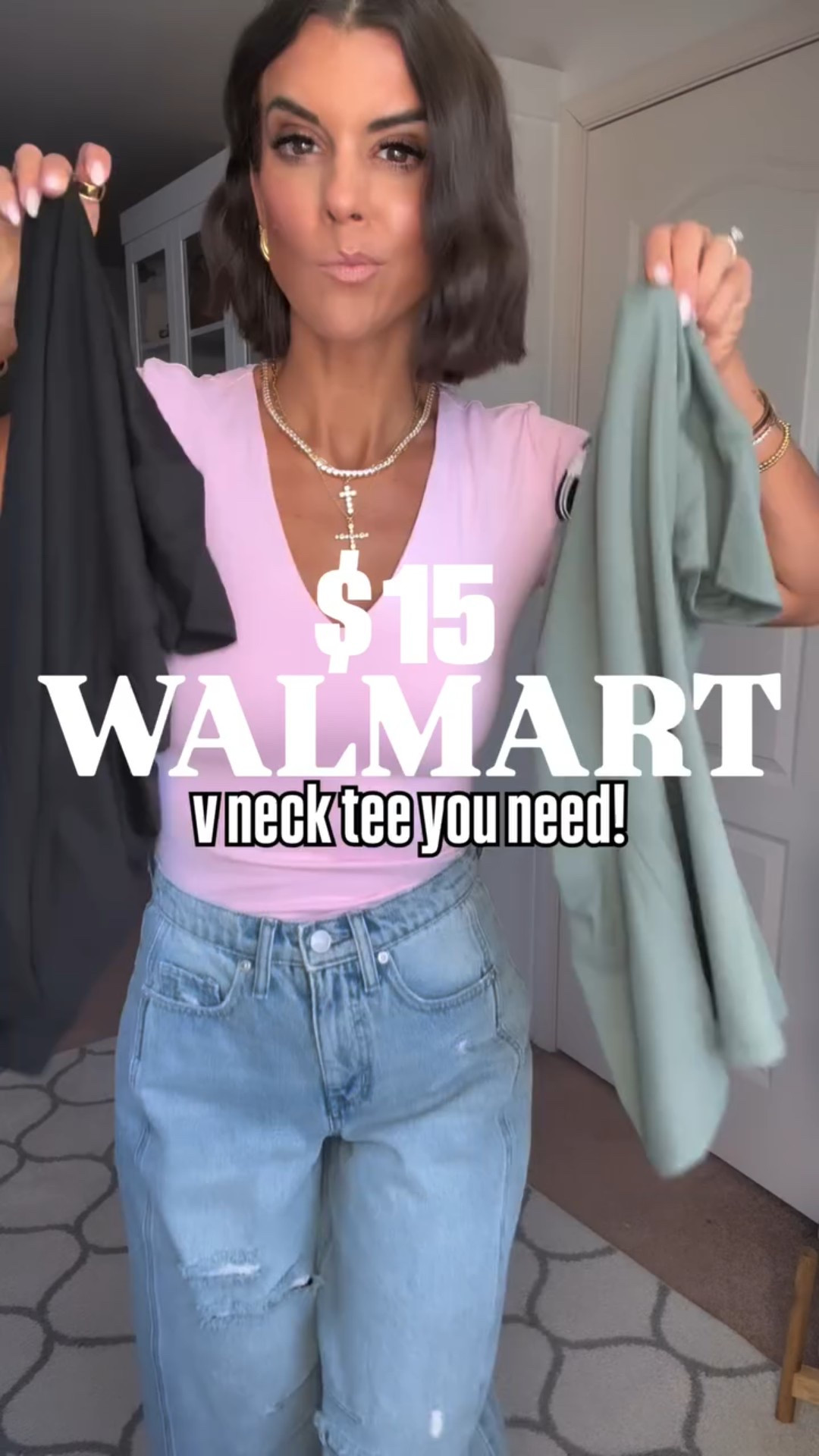 Weekly bestsellers! Walmart tee! $15 Walmart tees!! I’m 5’5 and in size xs. Size small in striped sweater. Size 0 in jeans (size down if in between) Shoes all fit tts. 

#LTKSeasonal #LTKValentine #LTKSaleAlert