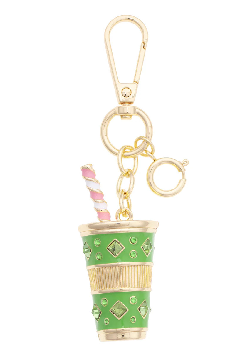 Iced Matcha Embellished Bag Charm in Light Green | CANVAS