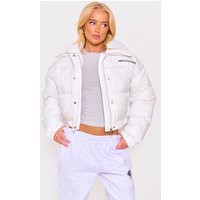 White Cropped Puffer Jacket | PrettyLittleThing US