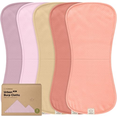 KeaBabies 5-Pack Organic Burp Cloths Baby Girl,Boy - Extra Large,Absorbent Baby Burp Cloths,Soft Burping Cloths for Babies,Newborn Burp Clothes,Cotton Burp Rags,Neutral Thick Burp Cloth (Muted Pastel) | Amazon (US)