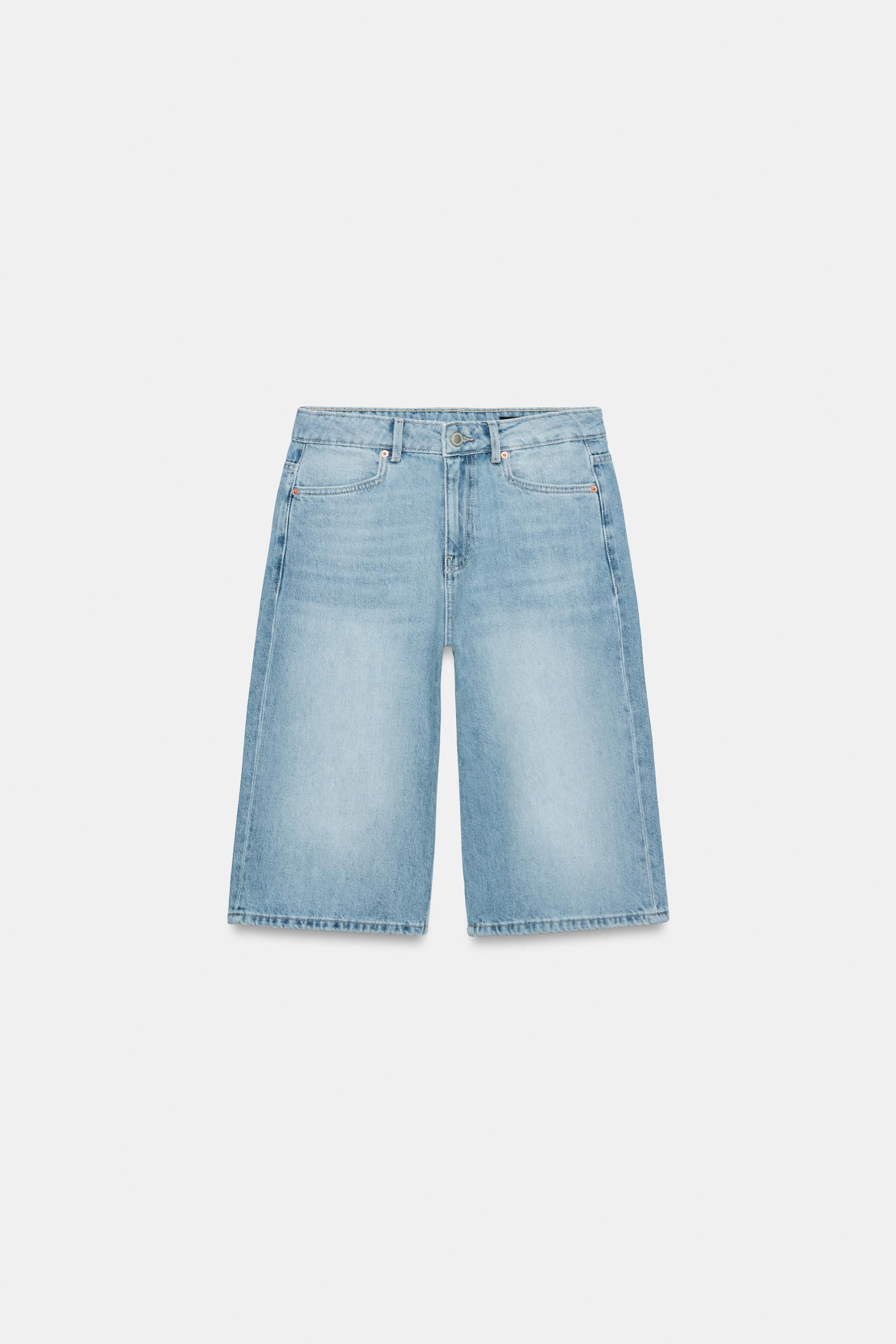 ZW COLLECTION MID-WAIST DENIM BERMUDA SHORTS | Zara UK