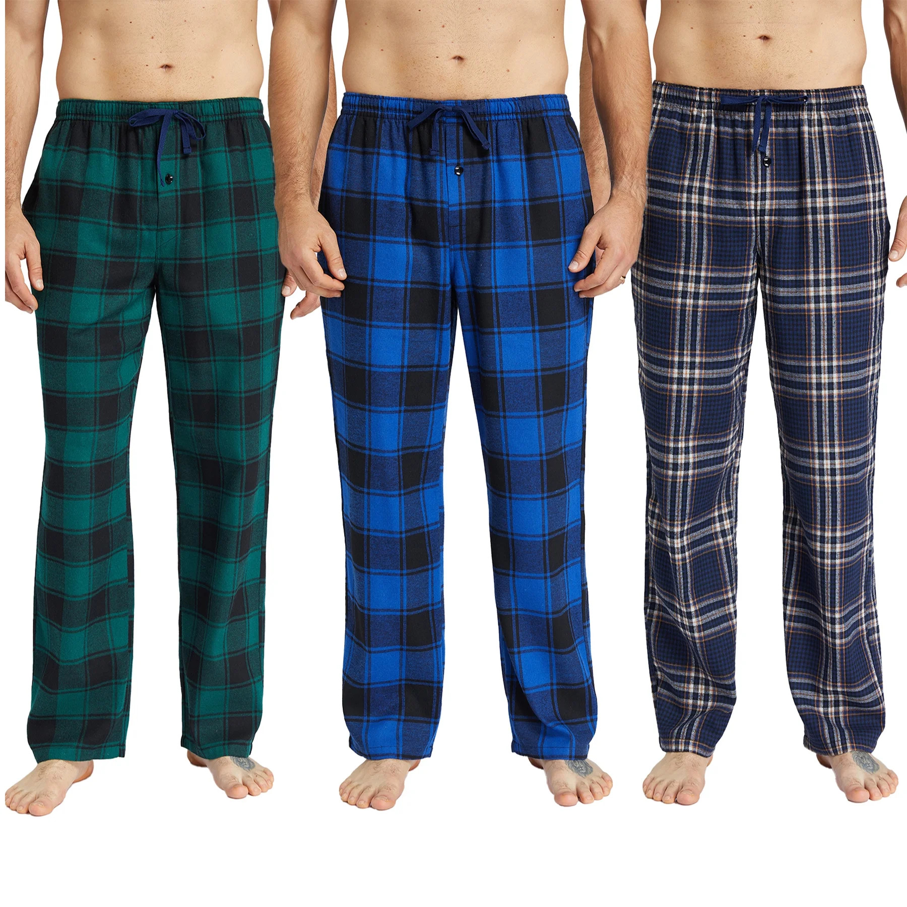 Onimisc Mens Pajama Pants Flannel Plaid Cotton Sleep Lounge Pants Warm Sleepwear Pants PJ Bottoms... | Walmart (US)