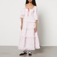 Damson Madder Rebecca Broderie Anglaise Cotton-Poplin Dress - UK 6 | Coggles (Global)