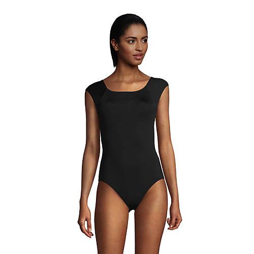 Women's Mastectomy Chlorine Resistant Tummy Control Cap Sleeve X-Back One Piece Swimsuit | Lands' End (US)