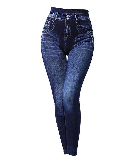 Beyond This Plane Women's Jeggings Jean - Blue Double-Pocket Jeggings | Zulily