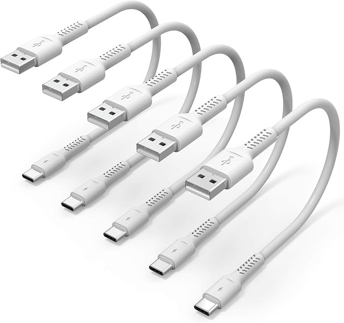6 inch Short USB C Cord Fast Charge 5 Pack Durable USB A to USB Type C 3A Fast Charging Cable for... | Amazon (US)