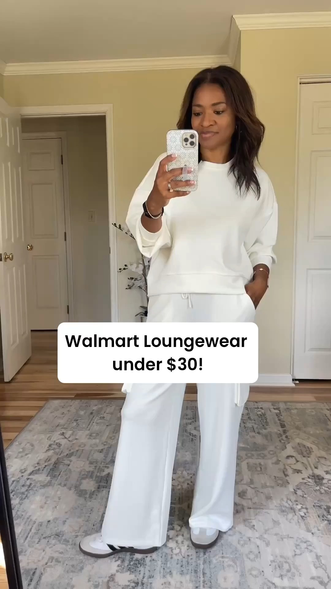 Walmart loungewear faves! I’m wearing a size medium in the top and small in the bottoms 

#ltkfindsunder100 #ltkfindsunder50 #ltkover40

