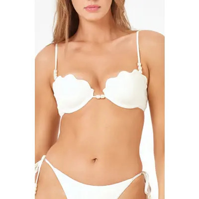 LSPACE Sunrise Shell Bikini Top in Cream at Nordstrom, Size Large | Nordstrom