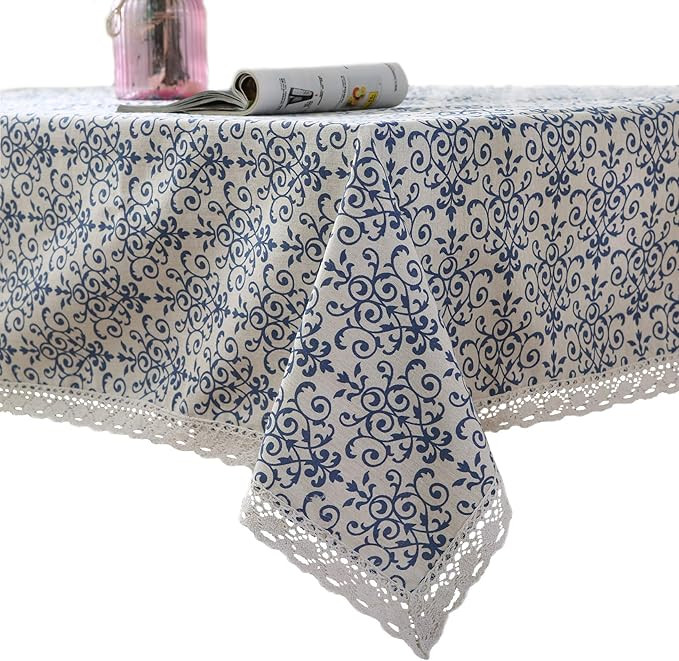 famibay Vintage Square Tablecloth,Everyday Kitchen Table Cloth Indoor Outdoor Decorative Macrame ... | Amazon (US)