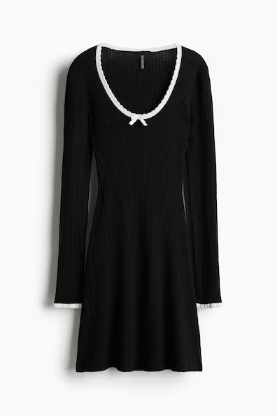 H & M - Rib-Knit Bodycon Dress - Black | H&M (US + CA)
