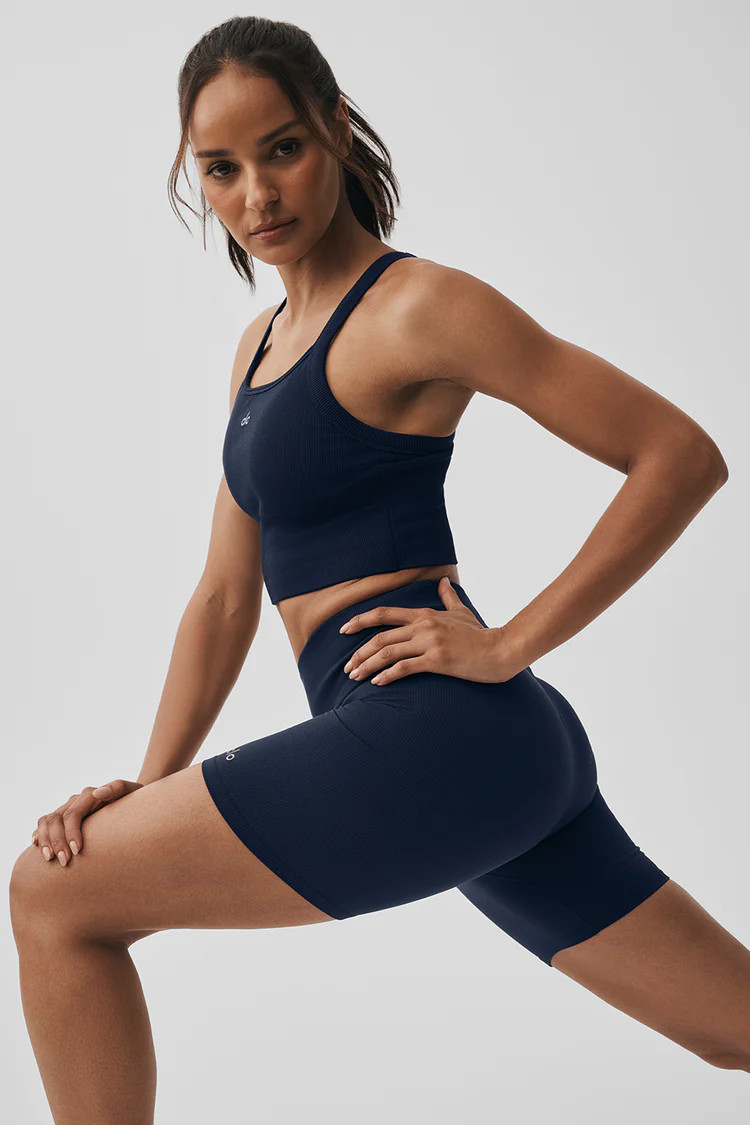 Seamless Ribbed Favorite Bra Tank - Navy | Alo Yoga (US)