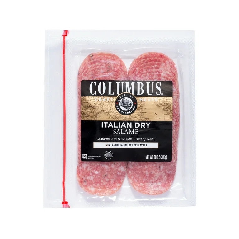 COLUMBUS Italian Dry Pork Salame, Sliced Charcuterie Meat, Refrigerated, 10 oz Plastic Pack | Walmart (US)