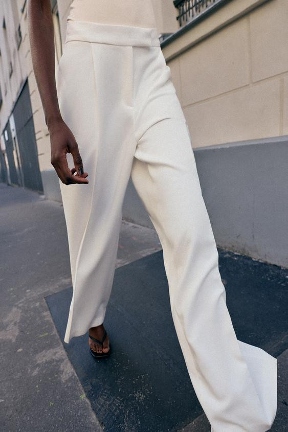 PLEATED WIDE LEG PANTS | Zara US
