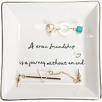 HOME SMILE Friends Gifts for Her Ring Trinket Dish-A True Friendship is a Journey Without an end-... | Amazon (US)
