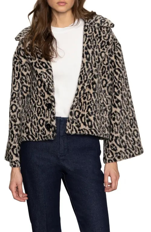 Sanctuary Colette Leopard Faux Fur Jacket at Nordstrom, Size Large | Nordstrom