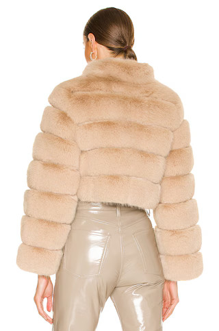 Adrienne Landau Faux Fox Fur Jacket in Camel from Revolve.com | Revolve Clothing (Global)