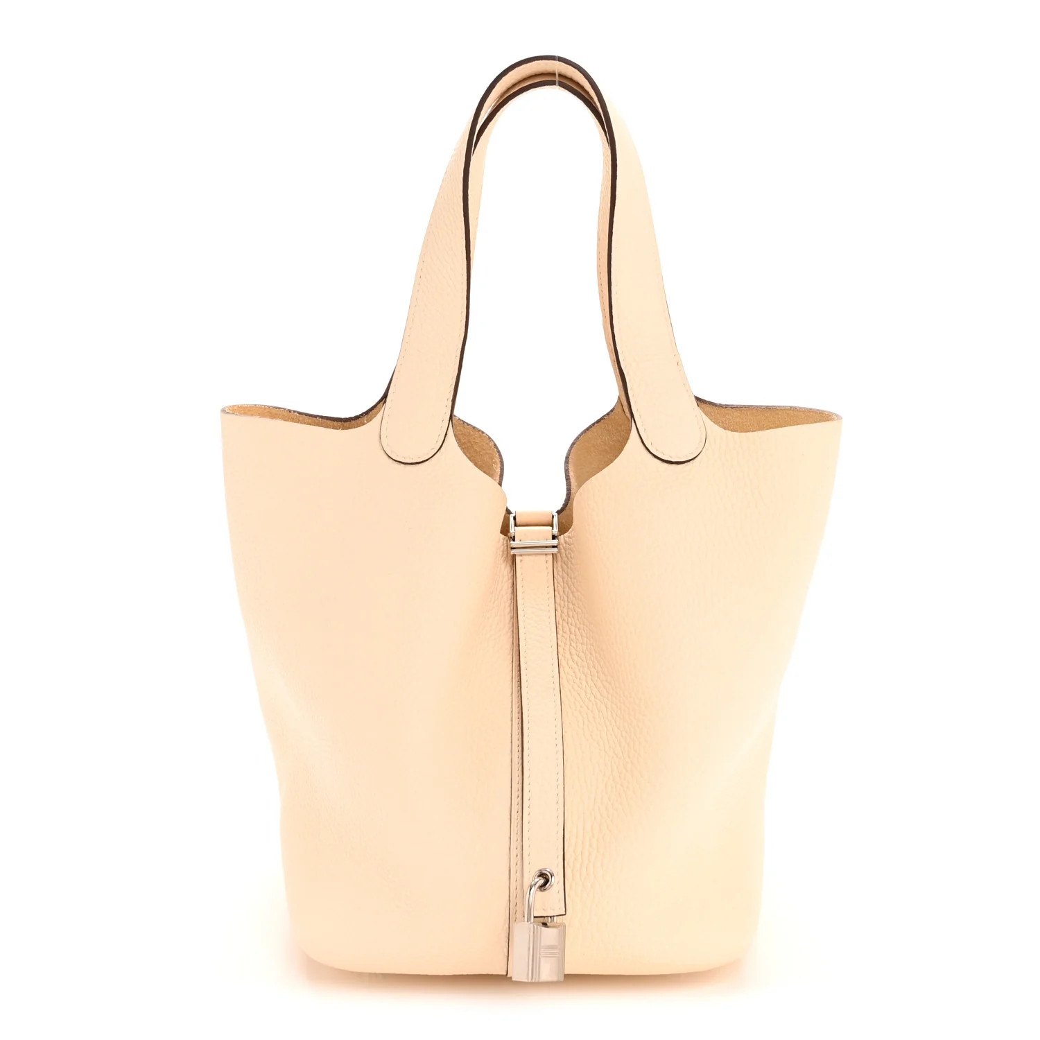 Taurillon Clemence Picotin Lock 22 MM Nata | FASHIONPHILE (US)