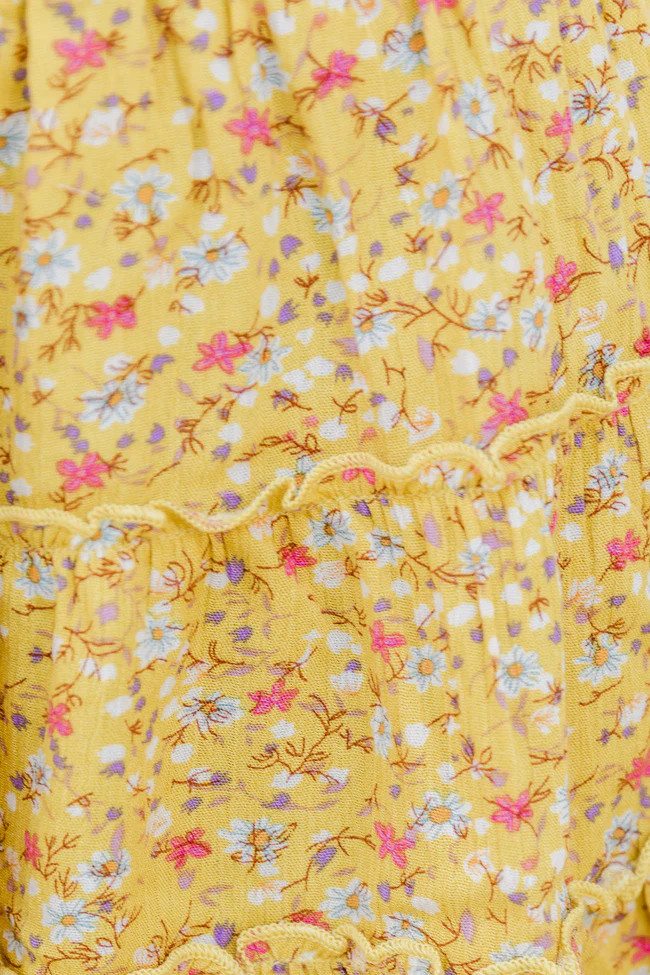 Through The Garden Yellow Floral Mini Skort | Pink Lily