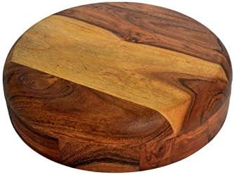 Kaizen Casa Wooden Round Shaped Serving Bowl For Fruit,Dessert Platter Tray Dish Kitchen Dining F... | Amazon (US)