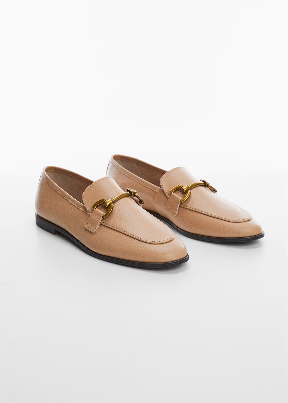 Buckle leather moccasins -  Women | Mango USA | MANGO (US)
