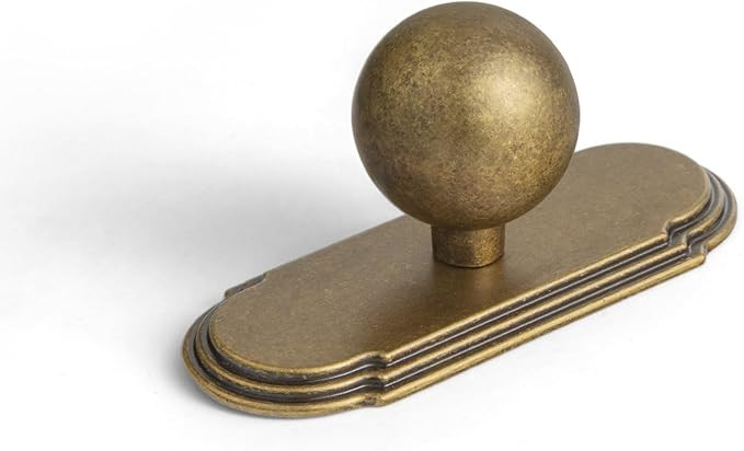 Goo-Ki Antique Brass Cabinet Knob with Backplate,Antique Zinc Alloy Cabinet Hardware,6 Packed | Amazon (US)