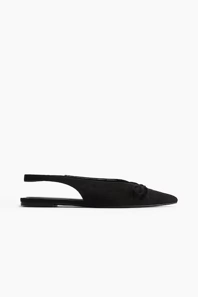 H & M - Bow-Decorated Slingbacks - Black | H&M (US + CA)