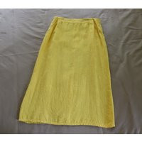 Bright Yellow Linen Skirt - Long Straight Vintage For Summer | Etsy (US)