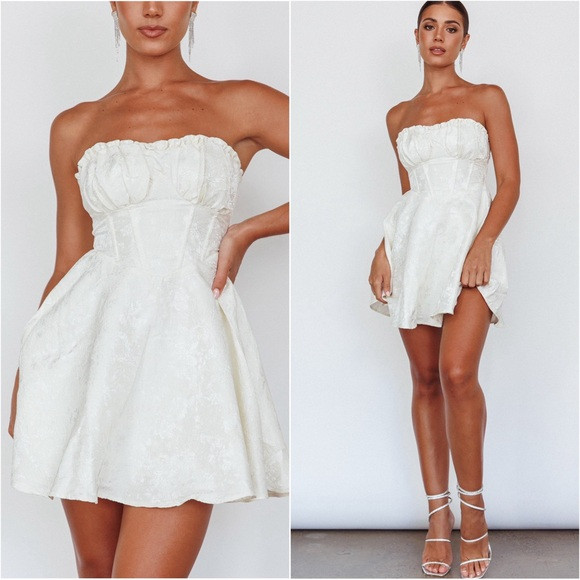 Selfie Leslie Ivory Corset Bodice Mini Dress | Poshmark