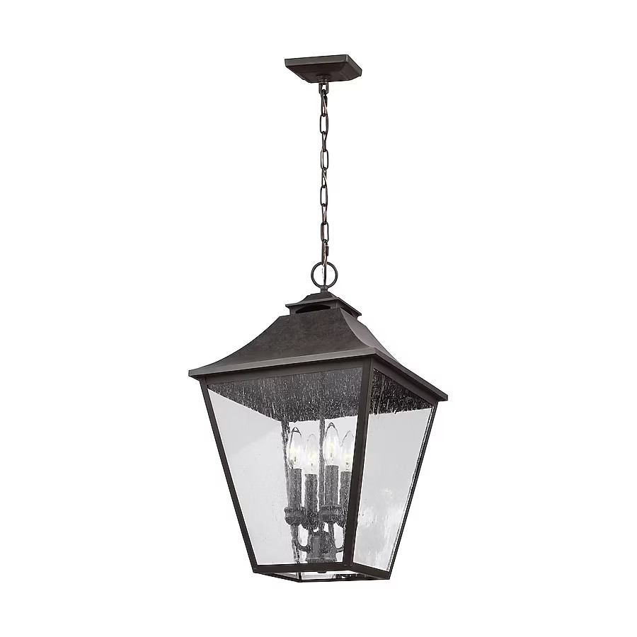 Generation Lighting Galena 4 -Light Sable Traditional Clear glass Lantern Large Outdoor Hanging P... | Lowe's