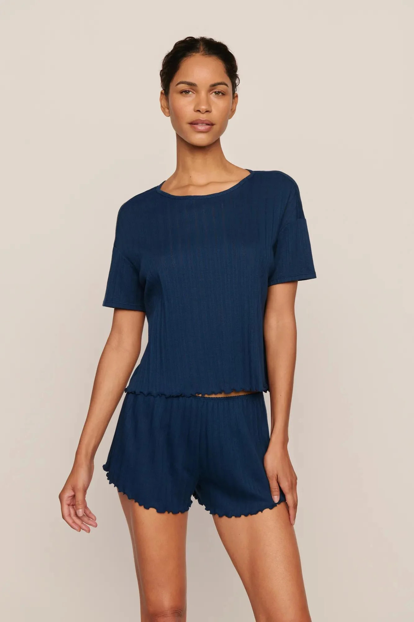 Pointelle Short Sleeve Tee | Eberjey