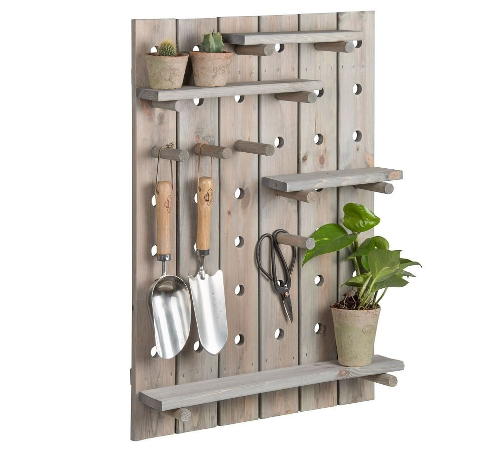 Belsay Outdoor Wooden Pegboard with Shelves | Pottery Barn (US)