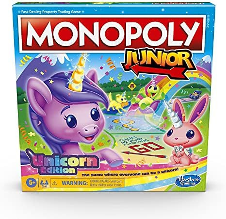 Monopoly Junior: Unicorn Edition Board Game | Magical-Themed Indoor Family Game | 2 to 4 Players ... | Amazon (US)