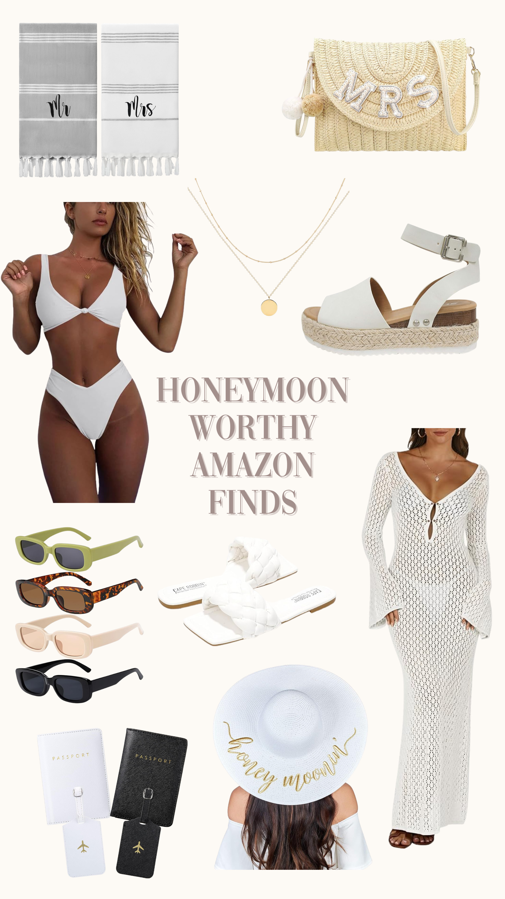 🌊 Beachy honeymoon energy only. Whether you’re headed to an overwater bungalow or a cute coastal Airbnb, these Amazon finds are made for golden tans, soft linens, and salt-kissed skin. 🐚✨

Linked everything I’d pack — from sandals to coverups, sunnies, bikinis & more. For the 2025/2026 brides with a beach honeymoon in mind 🌴💍

#AmazonFinds #BeachHoneymoon #BridalStyle #LTKHoneymoon #LTKBridal #HoneymoonWardrobe #WeddingPlanning #BrideToBe #AmazonFavorites 

 #LTKFindsUnder100 #LTKTravel #LTKWedding